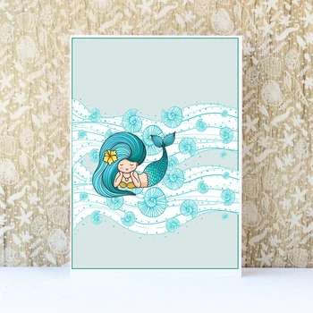 Desene animate drăguț Sirena|Tăiere de Pește Moare și Clar Timbre Pentru DIY Scrapbooking/Carte de a Face/Album Decorative Sigiliu Meserii Taie Mor
